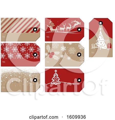 Clipart of Christmas Gift Tags - Royalty Free Vector Illustration by dero