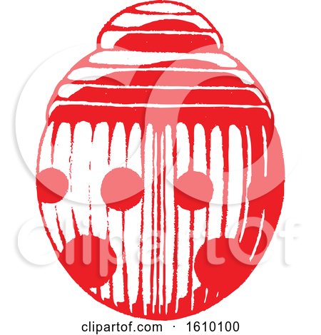 Clipart of a Sketched Red Lady Bug - Royalty Free Vector Illustration by cidepix