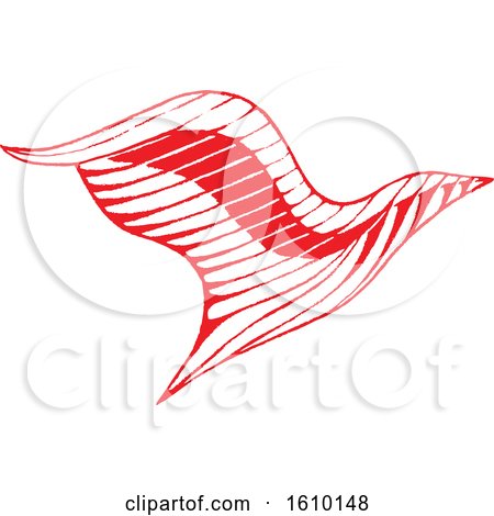 Clipart of a Sketched Red Eagle - Royalty Free Vector Illustration by cidepix