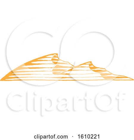 Clipart of Sketched Yellow Sand Dunes - Royalty Free Vector Illustration by cidepix