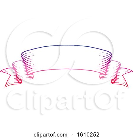 Clipart of a Sketched Colorful Ribbon Banner - Royalty Free Vector Illustration by cidepix