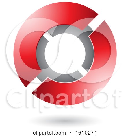 Clipart of a Red Futuristic Sphere - Royalty Free Vector Illustration by cidepix