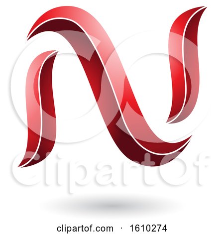Clipart of a Red Letter N - Royalty Free Vector Illustration by cidepix
