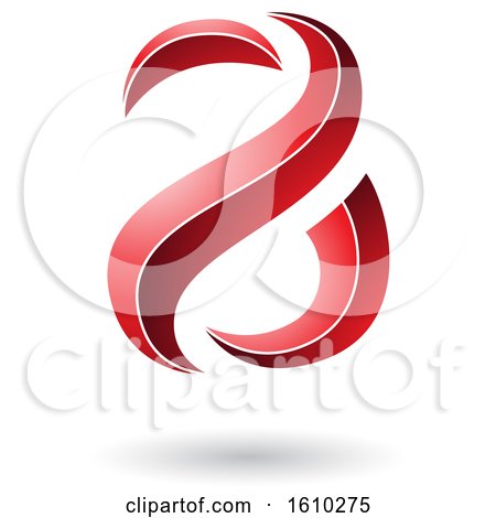 Clipart of a Red Lined Snake Shaped Letter a Design - Royalty Free Vector Illustration by cidepix