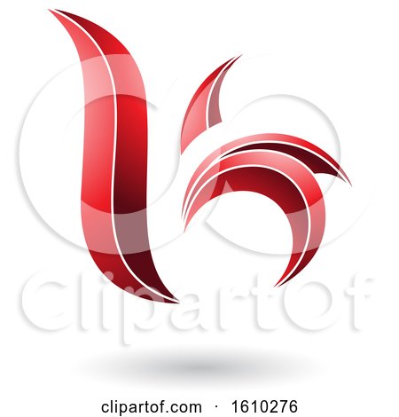 Clipart of a Red Letter B or K - Royalty Free Vector Illustration by cidepix