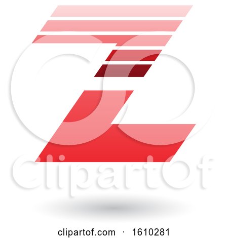 Clipart of a Striped Red Letter Z - Royalty Free Vector Illustration by cidepix