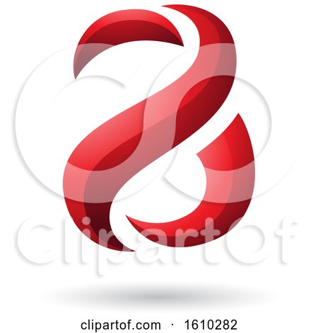 Clipart of a Red Snake Shaped Letter a Design - Royalty Free Vector Illustration by cidepix