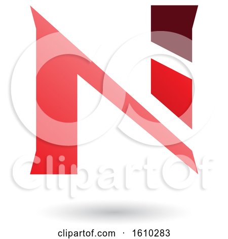 Clipart of a Red Letter N - Royalty Free Vector Illustration by cidepix