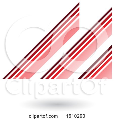 Clipart of a Retro Abstract Diagonal Stripes Red Letter M - Royalty Free Vector Illustration by cidepix