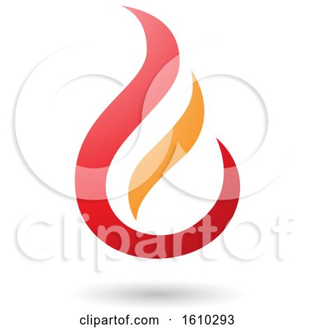 Clipart of a Fire Shaped Red and Orange Letter E - Royalty Free Vector Illustration by cidepix