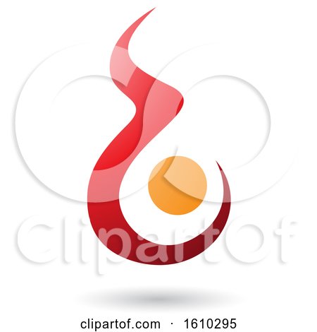 Clipart of a Fire Shaped Red and Orange Letter B - Royalty Free Vector Illustration by cidepix