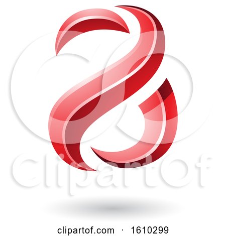 Clipart of a Red Glossy Snake Shaped Letter a Design - Royalty Free Vector Illustration by cidepix