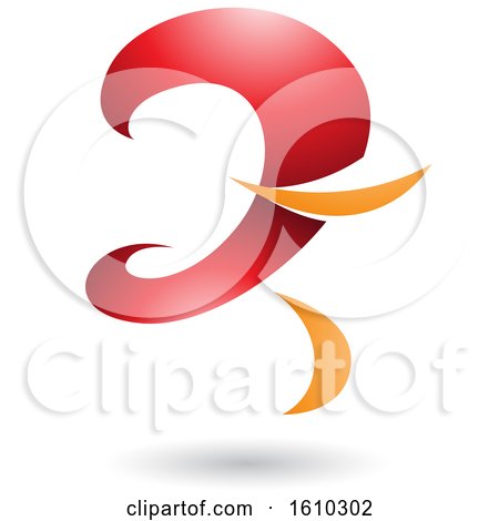 Clipart of a Red and Orange Curvy Letter Z - Royalty Free Vector Illustration by cidepix