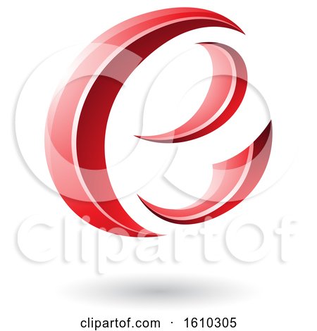Clipart of a Red Letter E - Royalty Free Vector Illustration by cidepix