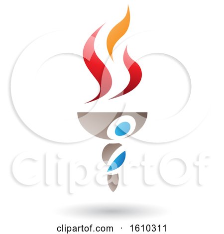 Clipart of a Flaming Torch - Royalty Free Vector Illustration by cidepix