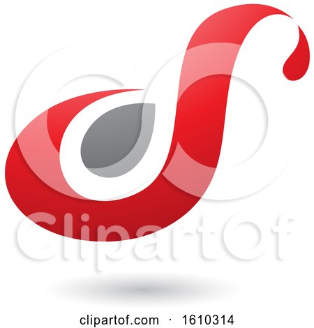 Clipart of a Red and Gray Letter S - Royalty Free Vector Illustration by cidepix