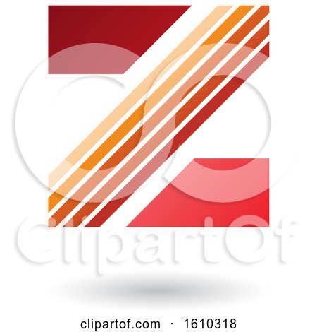 Clipart of a Striped Red and Orange Letter Z - Royalty Free Vector Illustration by cidepix