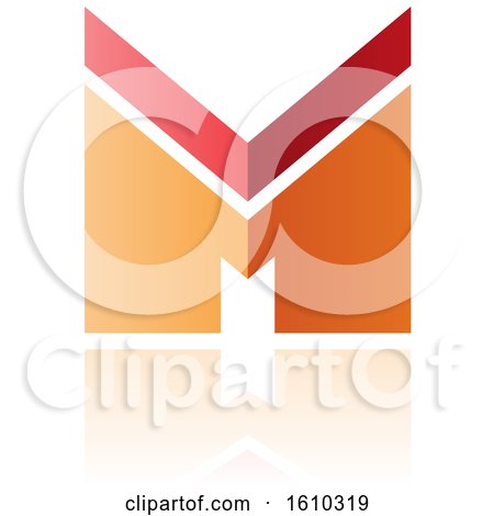 Clipart of a Thick Striped Red and Orange Letter M - Royalty Free Vector Illustration by cidepix