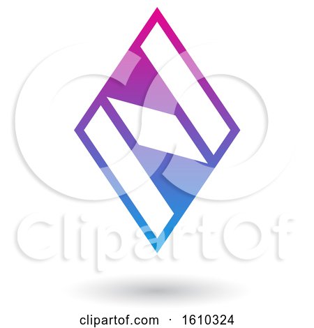 Clipart of a Magenta and Blue Letter N - Royalty Free Vector Illustration by cidepix