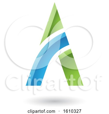 Clipart of a Blue and Green Letter a Design - Royalty Free Vector Illustration by cidepix