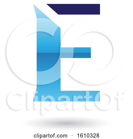Clipart of a Blue Letter E - Royalty Free Vector Illustration by cidepix