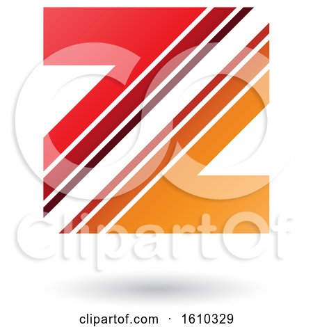 Clipart of a Striped Red and Orange Letter Z - Royalty Free Vector Illustration by cidepix