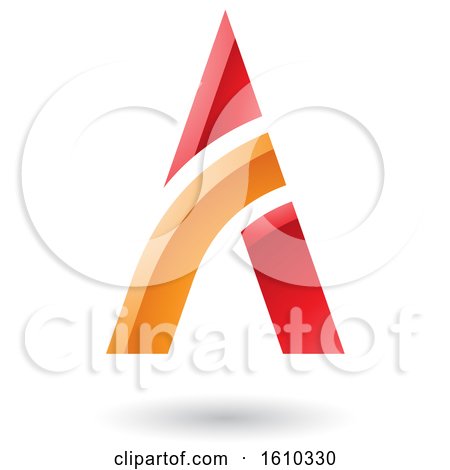Clipart of a Red and Orange Letter a Design - Royalty Free Vector Illustration by cidepix