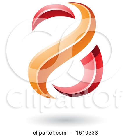 Clipart of a Red and Orange Snake Shaped Letter a Design - Royalty Free Vector Illustration by cidepix