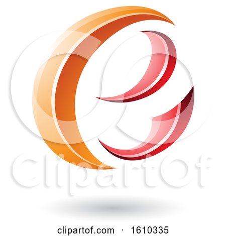Clipart of a Red and Orange Letter E - Royalty Free Vector Illustration by cidepix