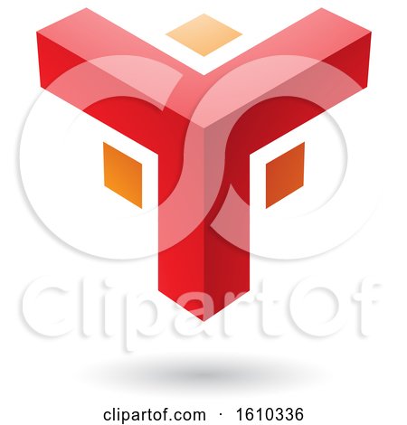 Clipart of a Red and Orange Corner Design - Royalty Free Vector Illustration by cidepix