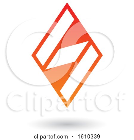 Clipart of a Red and Orange Letter S - Royalty Free Vector Illustration by cidepix