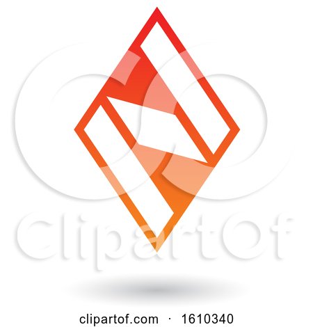 Clipart of a Red and Orange Letter N - Royalty Free Vector Illustration by cidepix
