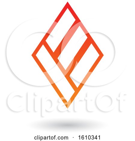 Clipart of a Red and Orange Letter E - Royalty Free Vector Illustration by cidepix