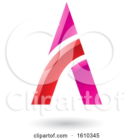 Clipart of a Red and Pink Letter a Design - Royalty Free Vector Illustration by cidepix