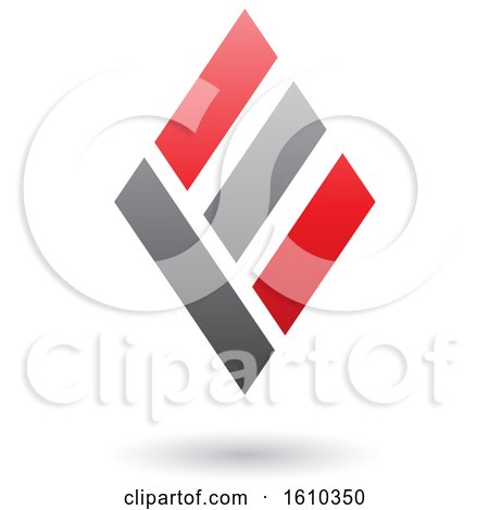 Clipart of a Red and Gray Letter E - Royalty Free Vector Illustration by cidepix