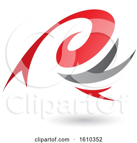 Clipart of a Red and Gray Twister - Royalty Free Vector Illustration by cidepix