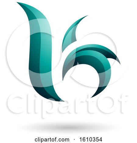 Clipart of a Persian Green Letter B or K - Royalty Free Vector Illustration by cidepix