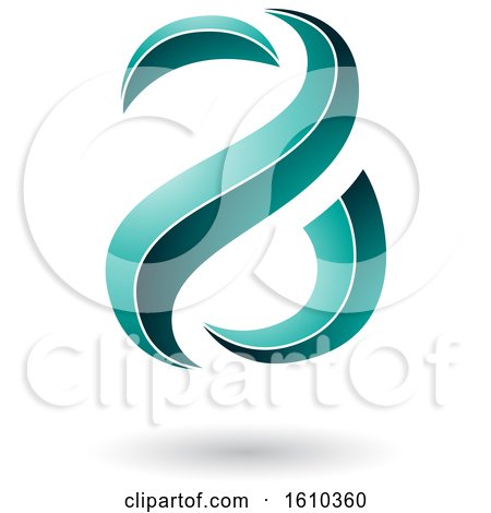 Clipart of a Turquoise Lined Snake Shaped Letter a Design - Royalty Free Vector Illustration by cidepix