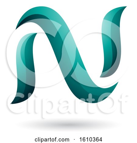 Clipart of a Persian Green Letter N - Royalty Free Vector Illustration by cidepix