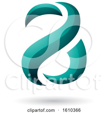 Clipart of a Turquoise Snake Shaped Letter a Design - Royalty Free Vector Illustration by cidepix
