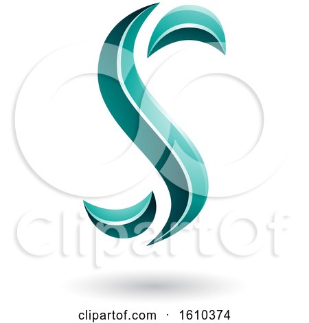 Clipart of a Persian Green Letter S - Royalty Free Vector Illustration by cidepix