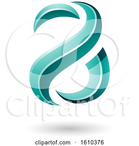 Clipart of a Turquoise Glossy Snake Shaped Letter a Design - Royalty Free Vector Illustration by cidepix