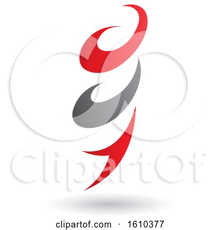 Clipart of a Red and Gray Twister - Royalty Free Vector Illustration by cidepix