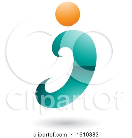 Clipart of a Persian Green and Orange Letter I - Royalty Free Vector Illustration by cidepix