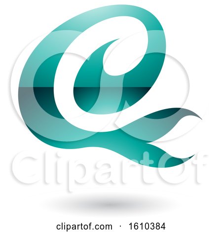 Clipart of a Persian Green Letter E - Royalty Free Vector Illustration by cidepix