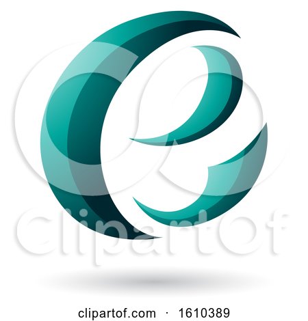 Clipart of a Persian Green Letter E - Royalty Free Vector Illustration by cidepix