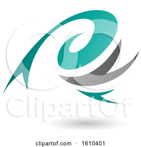 Clipart of a Turquoise and Gray Twister - Royalty Free Vector Illustration by cidepix