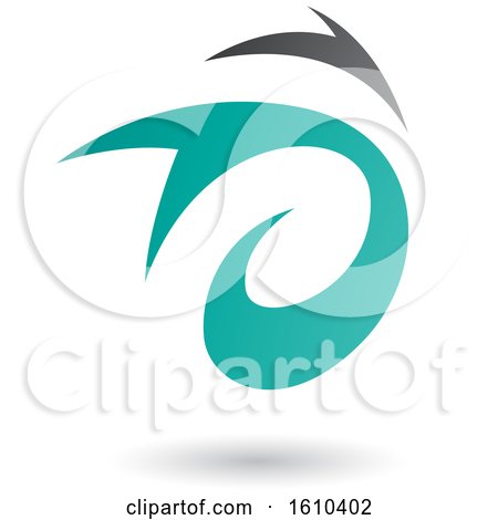 Clipart of a Turquoise and Gray Twister - Royalty Free Vector Illustration by cidepix