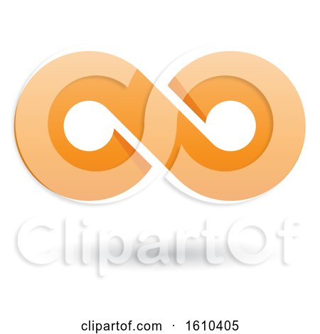 Clipart of an Orange Infinity Symbol - Royalty Free Vector Illustration by cidepix