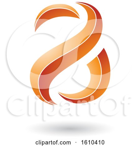 Clipart of an Orange Lined Snake Shaped Letter a Design - Royalty Free Vector Illustration by cidepix